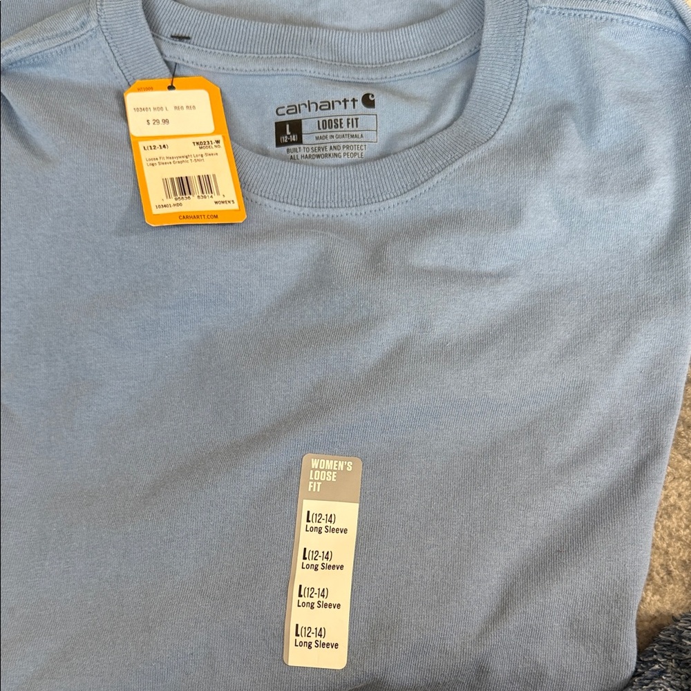 Carhartt Men's Light Blue Long Sleeve Tee
